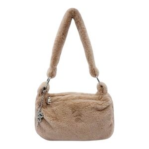 NWT-GILDA PARIS-TAN COLOR FAUX FUR HANDBAG